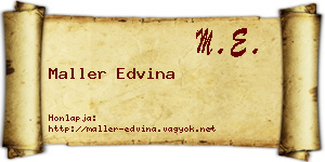 Maller Edvina névjegykártya